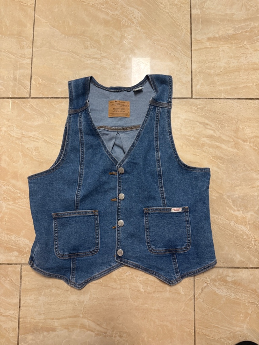 Levi's Blue Denim Button Vest